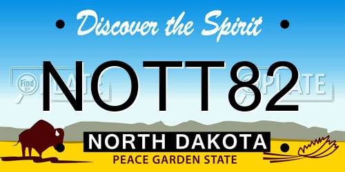 NOTT82 North Dakota License Plate