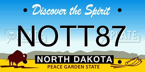 NOTT87 North Dakota License Plate