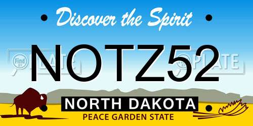 NOTZ52 North Dakota License Plate