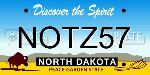NOTZ57 North Dakota License Plate