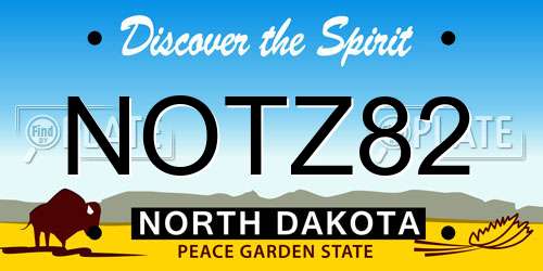 NOTZ82 North Dakota License Plate