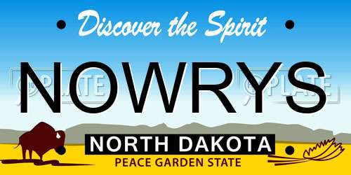 NOWRYS North Dakota License Plate