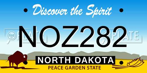 NOZ282 North Dakota License Plate
