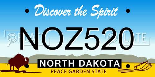 NOZ520 North Dakota License Plate