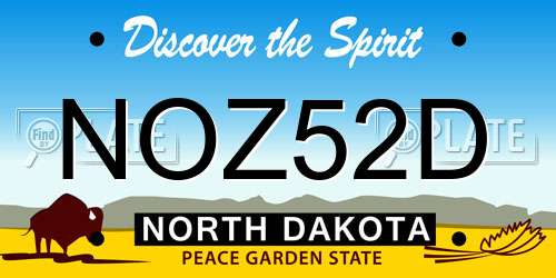 NOZ52D North Dakota License Plate