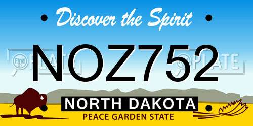 NOZ752 North Dakota License Plate