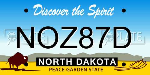 NOZ87D North Dakota License Plate