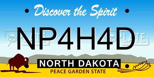 NP4H4D North Dakota License Plate
