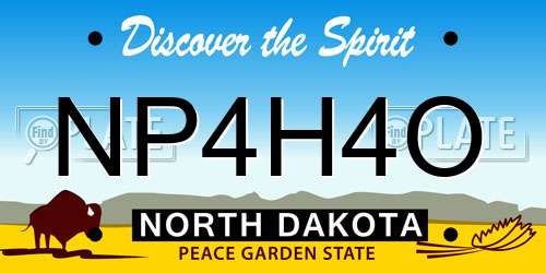 NP4H4O North Dakota License Plate