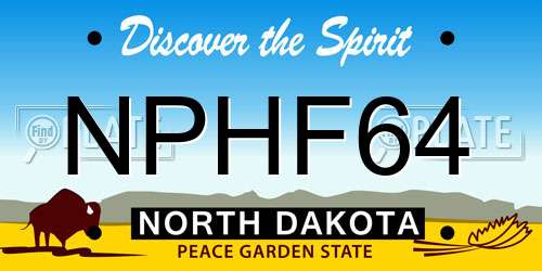 NPHF64 North Dakota License Plate