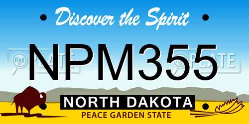 NPM355 North Dakota License Plate