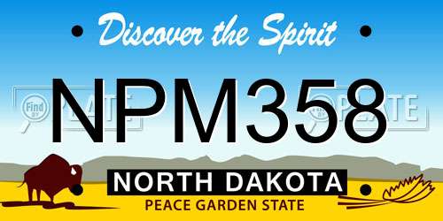 NPM358 North Dakota License Plate