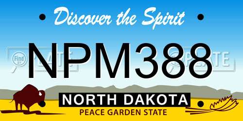 NPM388 North Dakota License Plate