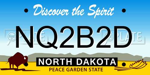 NQ2B2D North Dakota License Plate