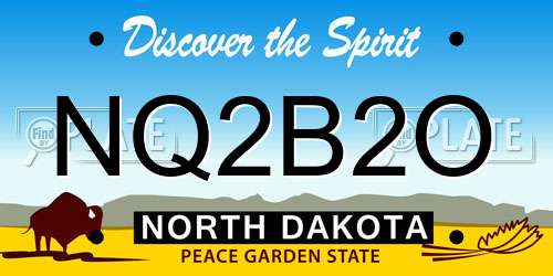 NQ2B2O North Dakota License Plate