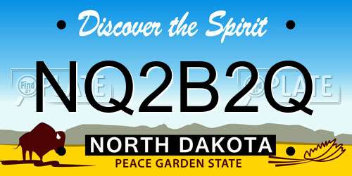 NQ2B2Q North Dakota License Plate