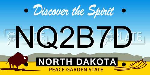 NQ2B7D North Dakota License Plate