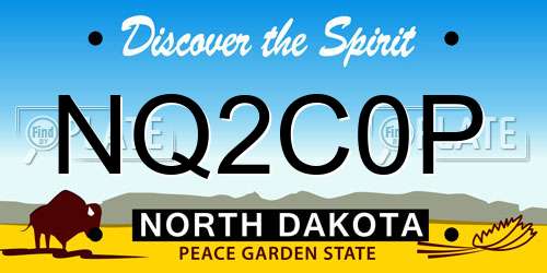 NQ2C0P North Dakota License Plate