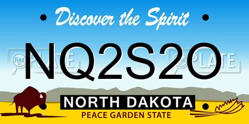 NQ2S2O North Dakota License Plate