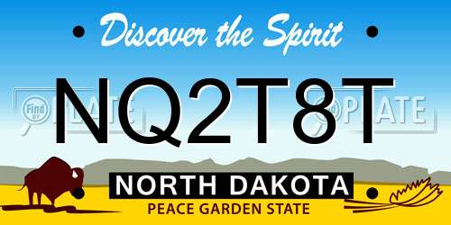 NQ2T8T North Dakota License Plate