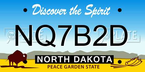 NQ7B2D North Dakota License Plate