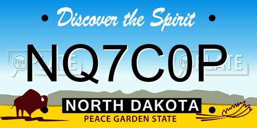 NQ7C0P North Dakota License Plate