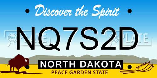 NQ7S2D North Dakota License Plate