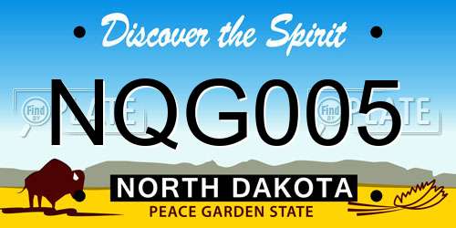NQG005 North Dakota License Plate