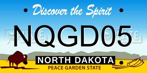 NQGD05 North Dakota License Plate