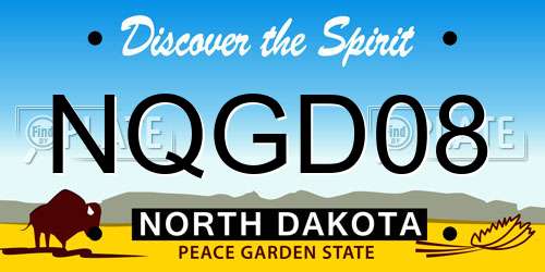 NQGD08 North Dakota License Plate