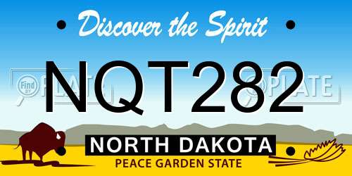 NQT282 North Dakota License Plate