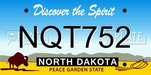 NQT752 North Dakota License Plate