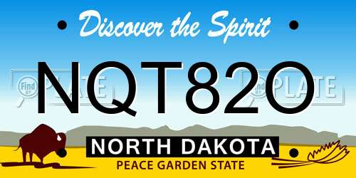 NQT82O North Dakota License Plate