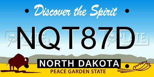 NQT87D North Dakota License Plate