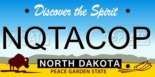 NQTACOP North Dakota License Plate