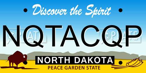 NQTACQP North Dakota License Plate