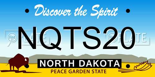 NQTS20 North Dakota License Plate