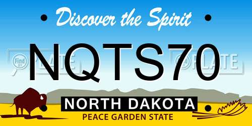NQTS70 North Dakota License Plate