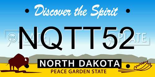 NQTT52 North Dakota License Plate