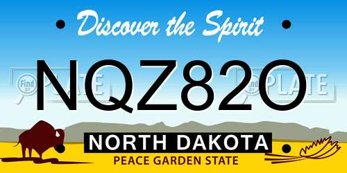 NQZ82O North Dakota License Plate