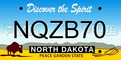 NQZB70 North Dakota License Plate
