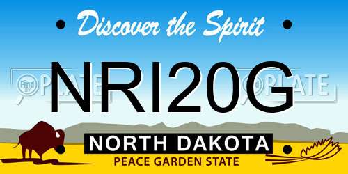 NRI20G North Dakota License Plate