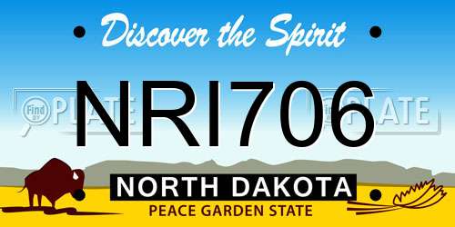 NRI706 North Dakota License Plate