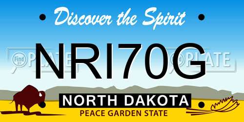 NRI70G North Dakota License Plate