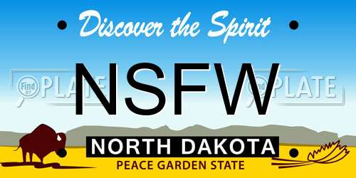 NSFW North Dakota License Plate