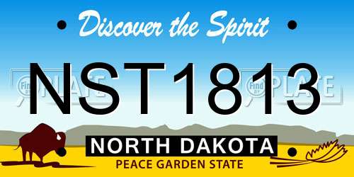 NST1813 North Dakota License Plate