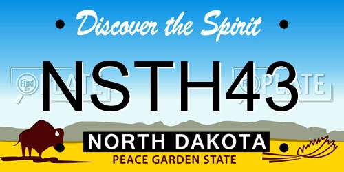 NSTH43 North Dakota License Plate
