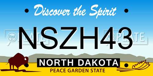 NSZH43 North Dakota License Plate