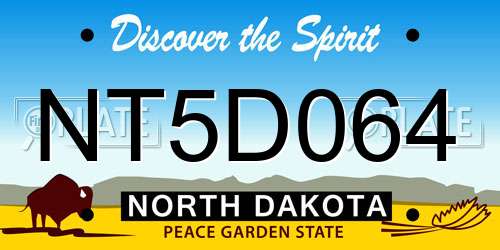 NT5D064 North Dakota License Plate