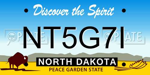 NT5G7I North Dakota License Plate